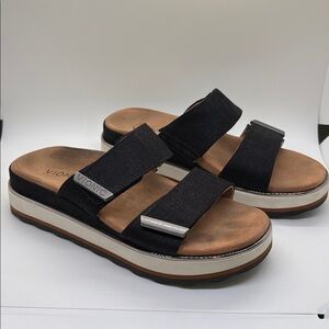 Vionic Brandie Black Strap Comfort Platform Sandals 7